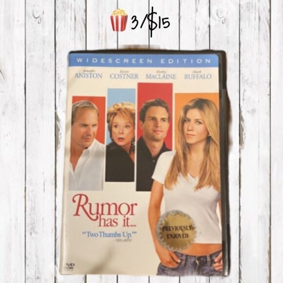 DVD Rumor Has It Jennifer Aniston, Kevin Costner, Shirley McClain movie - Picture 1 of 12